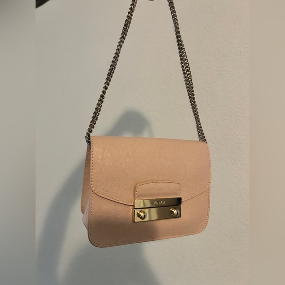 Furla Metropolis Mini Crossbody – Nude Pink Saffiano Leather EUC